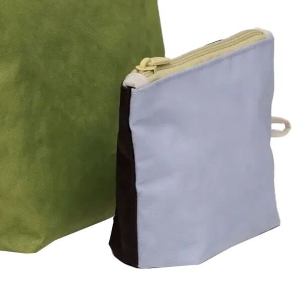 NWOT Baggu Go Pouch Small - Chocolate Plum & Lavender Grey (Pastel Colorblock) - Picture 4 of 7